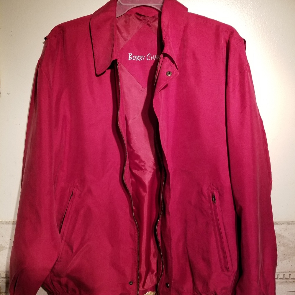 Bobby Chan Women's 100% Silk Jacket Burnt Red sz M